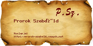 Prorok Szebáld névjegykártya